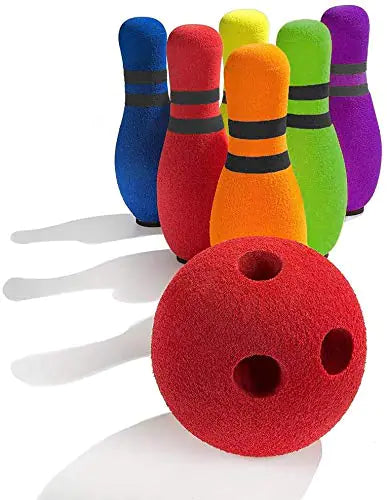 FOREVIVE Kids Bowling Set Indoor Outdoor Childrens Bowling Set Bowling Games Kids Toys Age 3 4 5 Years Old Boys and Girls (6 Pins and 1 Ball)