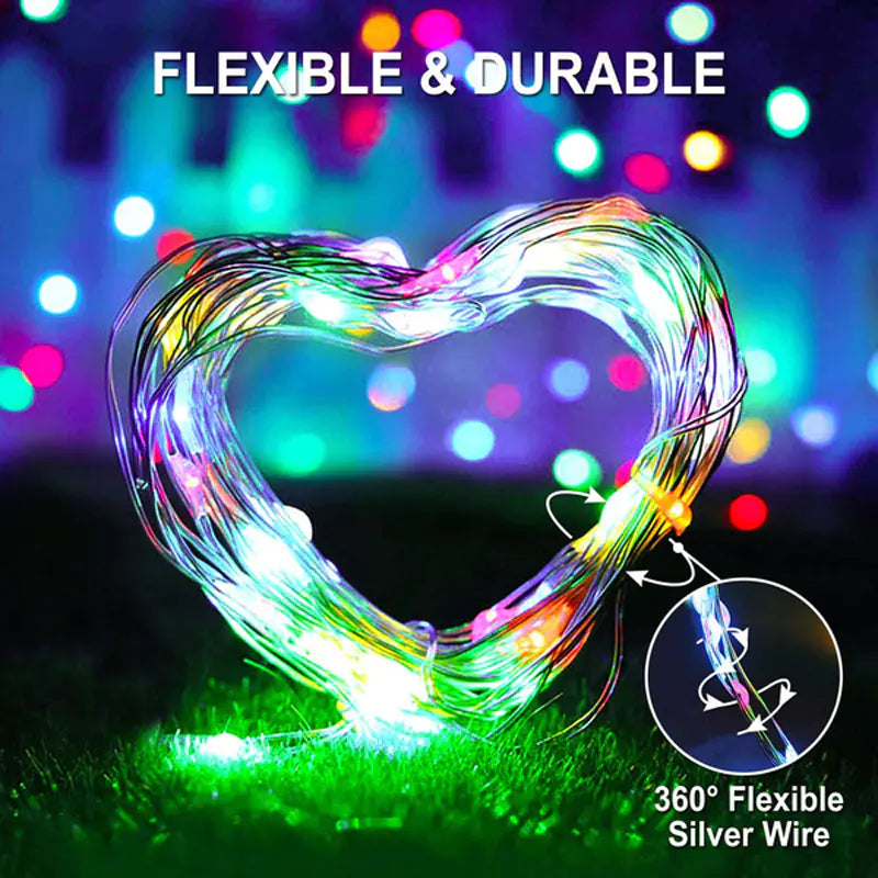 Outdoor Solar String Lights with 8 Lighting Modes