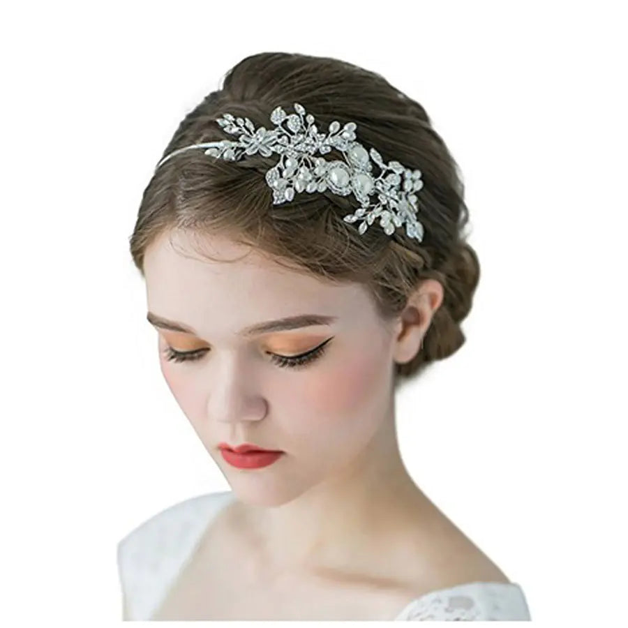 Luxury Wedding Headpiece with Handmade Pearls & Crystals
