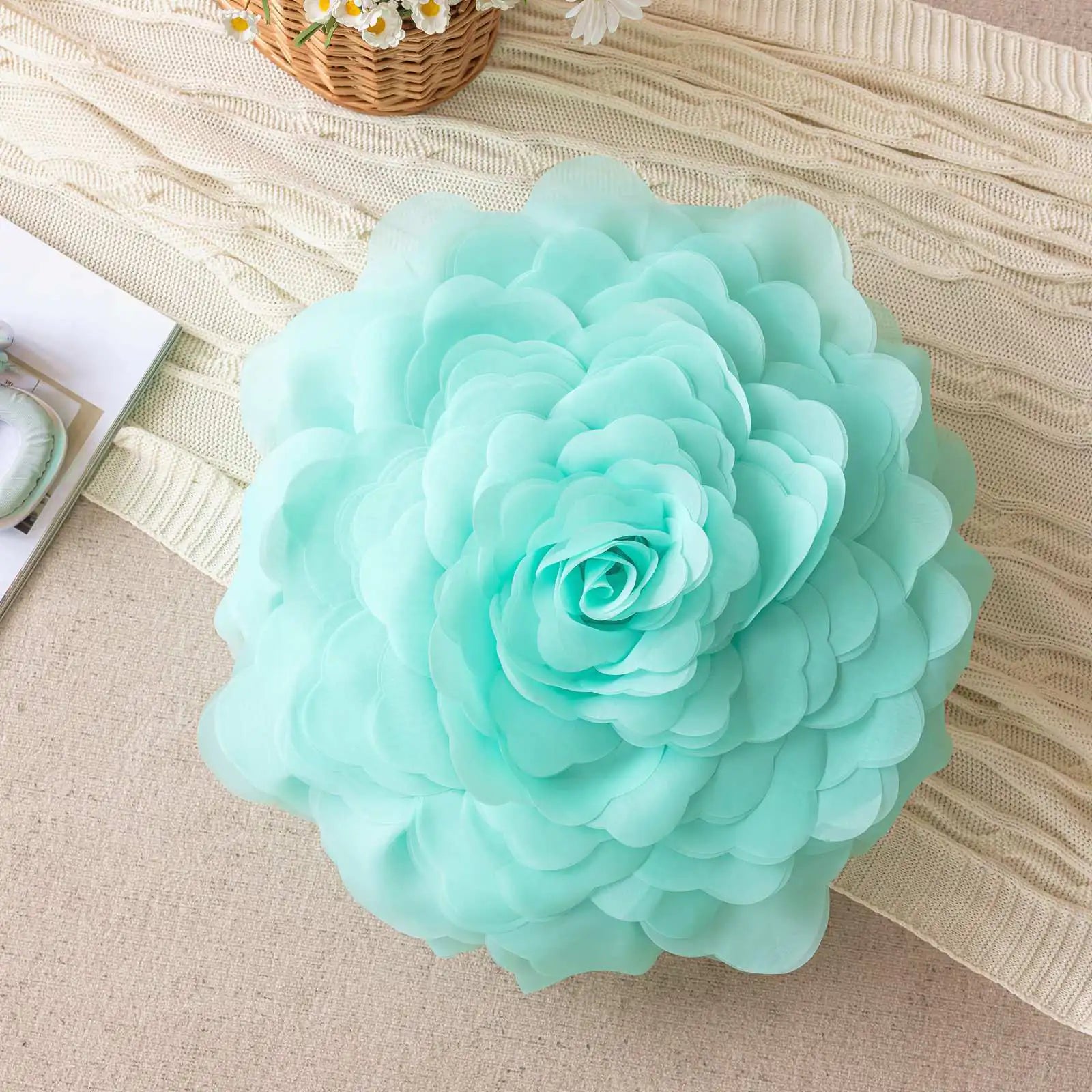Princess Style 3D Sheer Floral Pillowcase for Bedroom