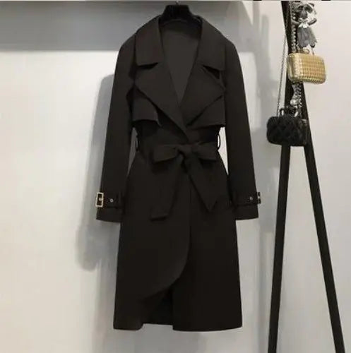2020 Spring Autumn Women's Long Trench Coat with Belt