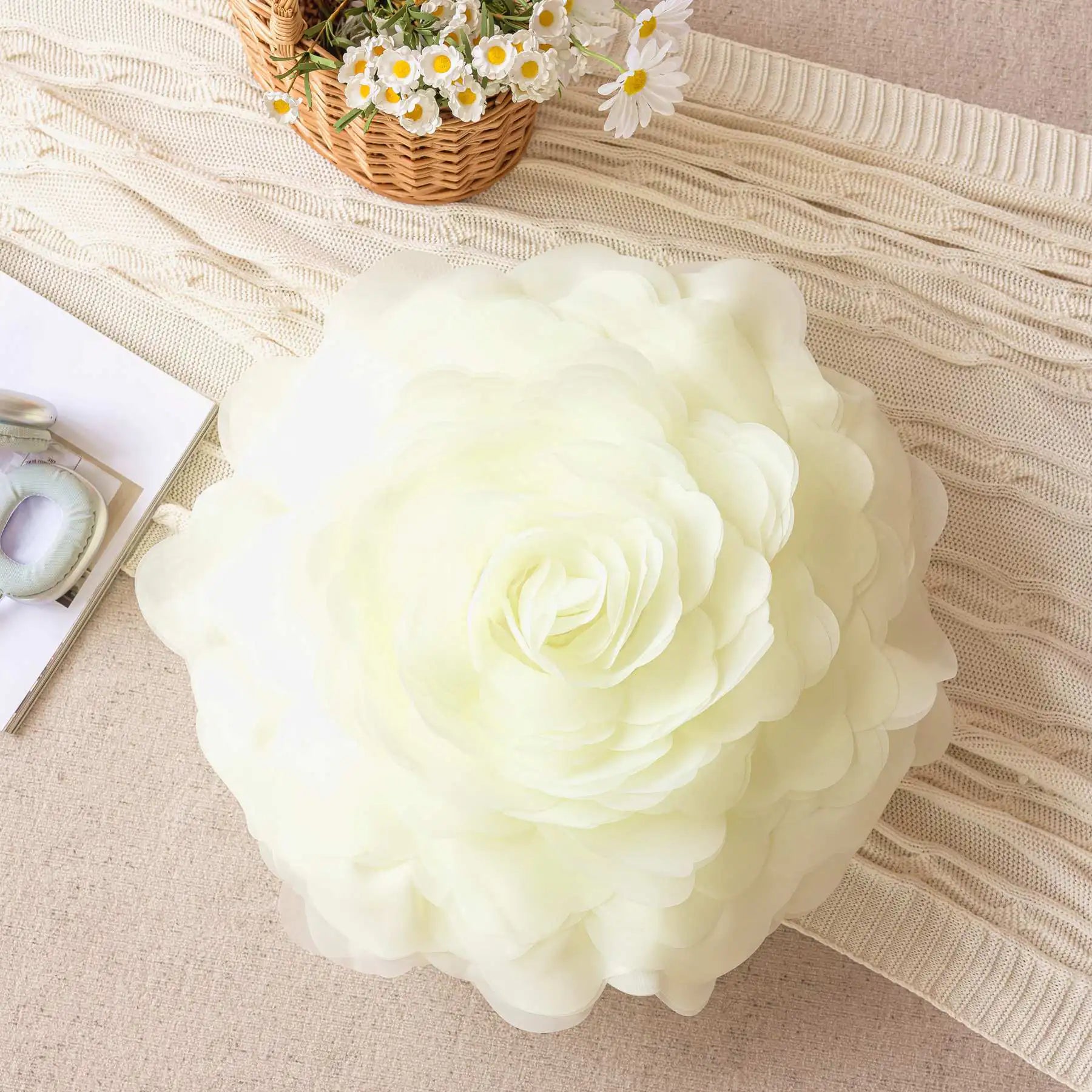 Princess Style 3D Sheer Floral Pillowcase for Bedroom