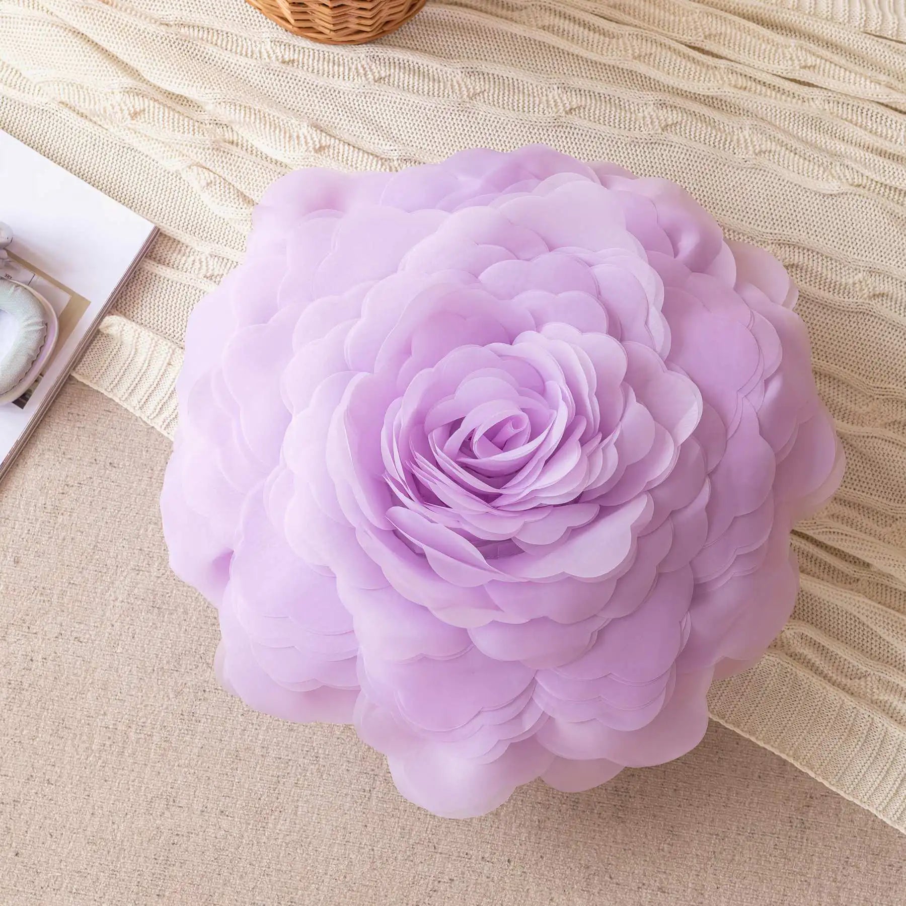 Princess Style 3D Sheer Floral Pillowcase for Bedroom