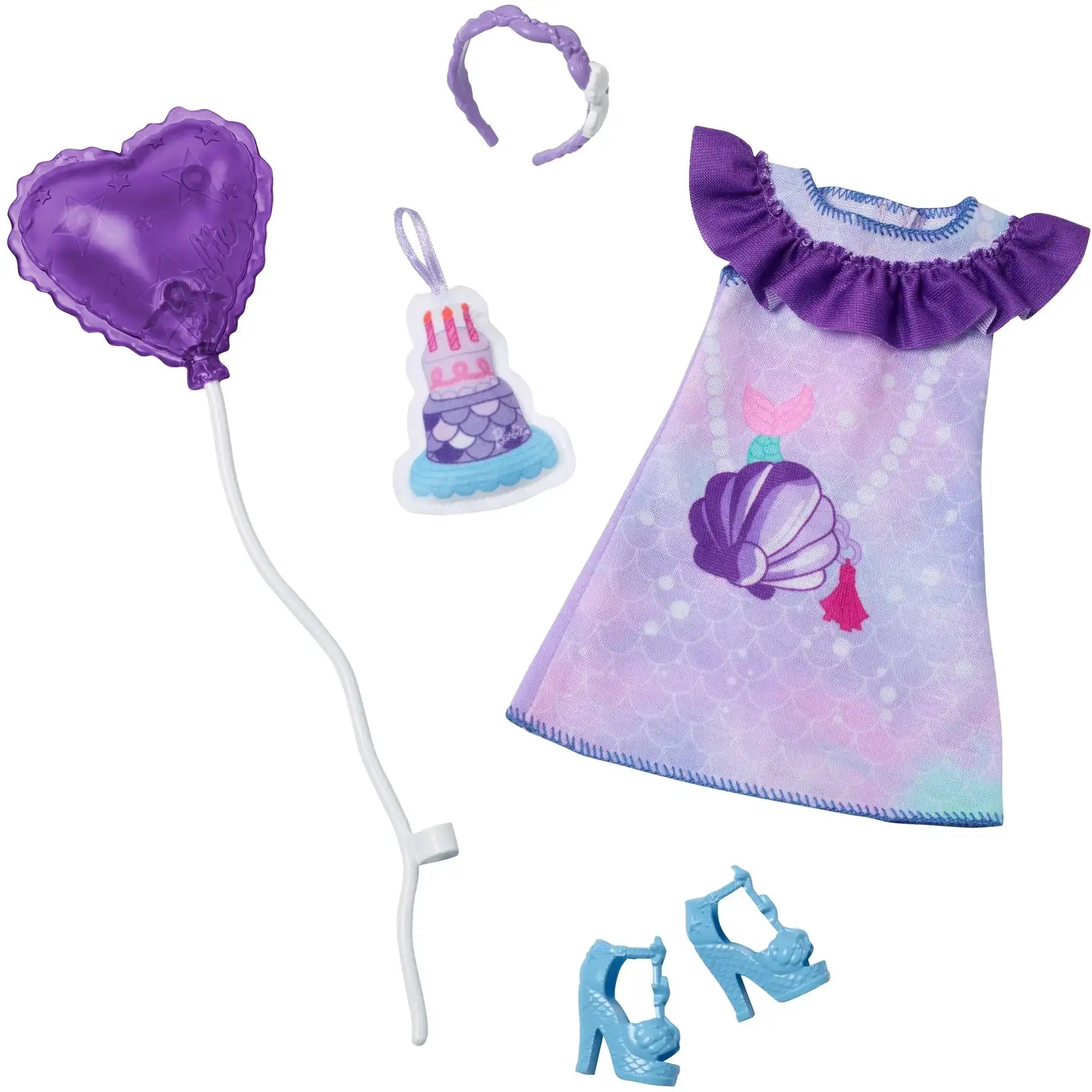 Barbie: My First Barbie Clothes Fashion Pack for 13.5-inch Preschool Dolls Set with Mermaid Birthday Accessories & Party Supplies