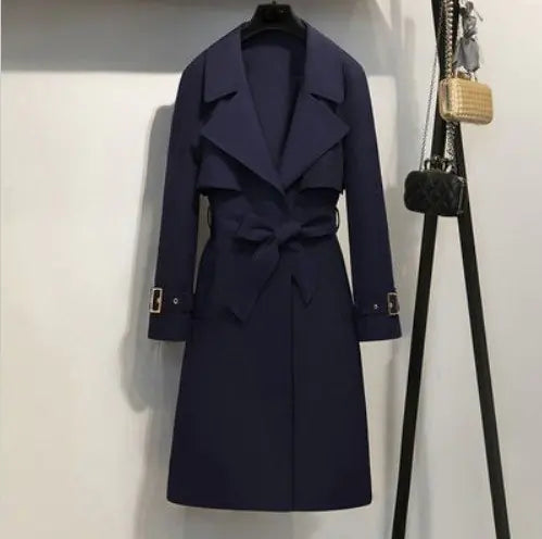 2020 Spring Autumn Women's Long Trench Coat with Belt