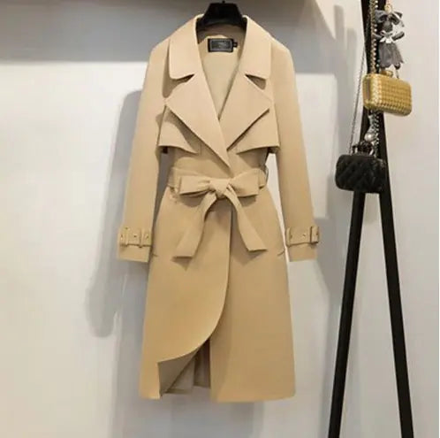 2020 Spring Autumn Women's Long Trench Coat with Belt