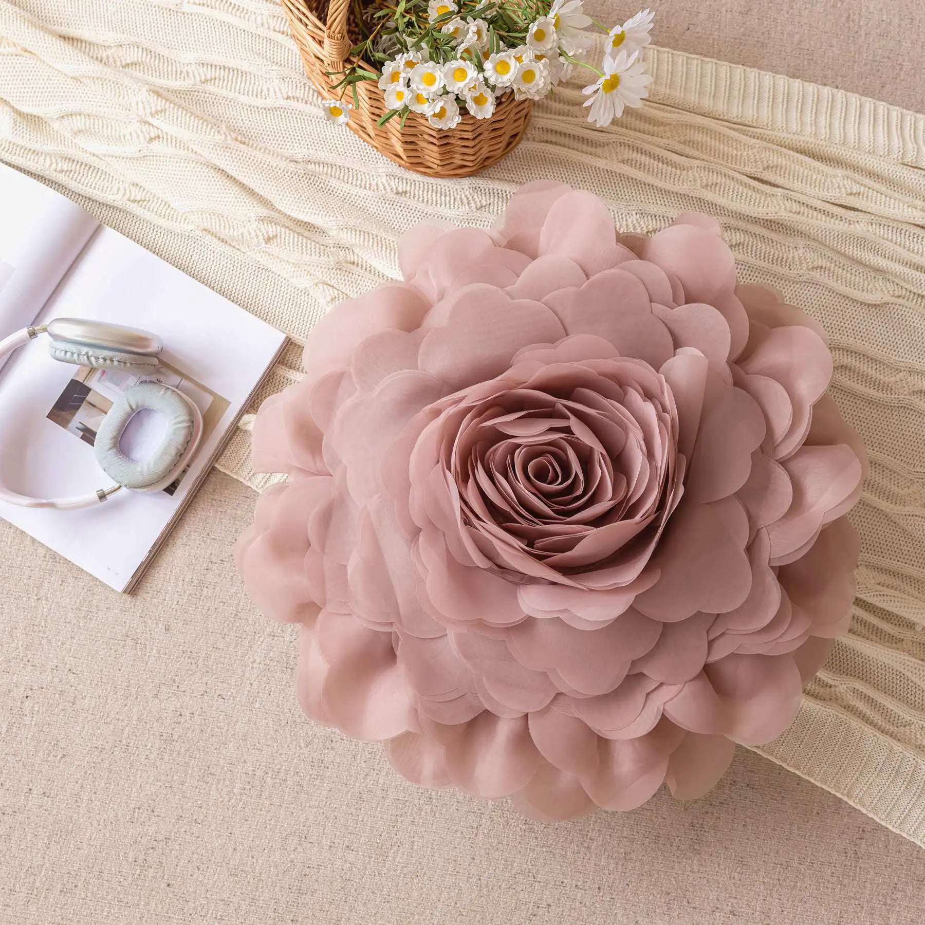 Princess Style 3D Sheer Floral Pillowcase for Bedroom
