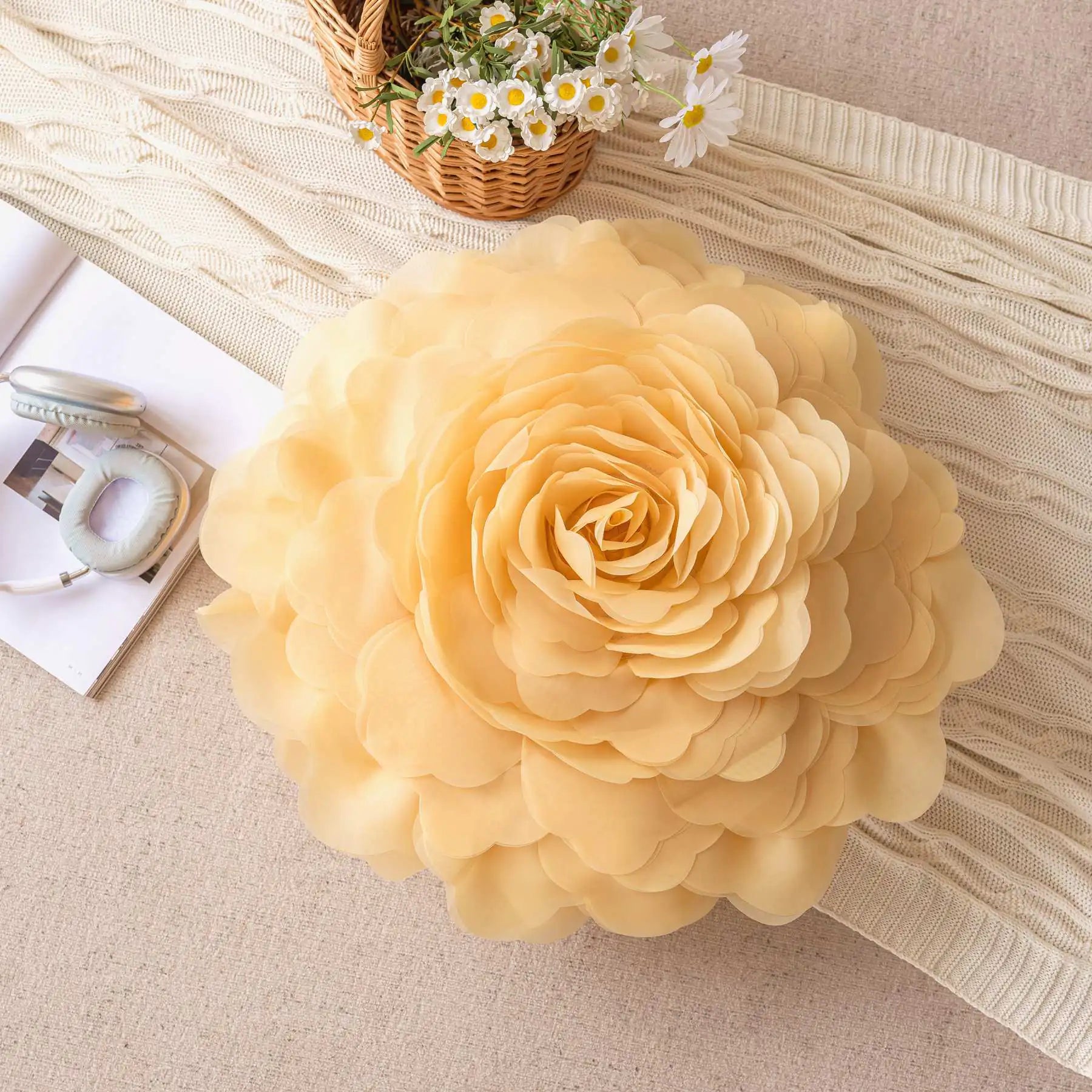 Princess Style 3D Sheer Floral Pillowcase for Bedroom