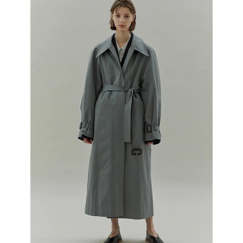 "2024 Women's Long Casual Trench Coat with Belt"
