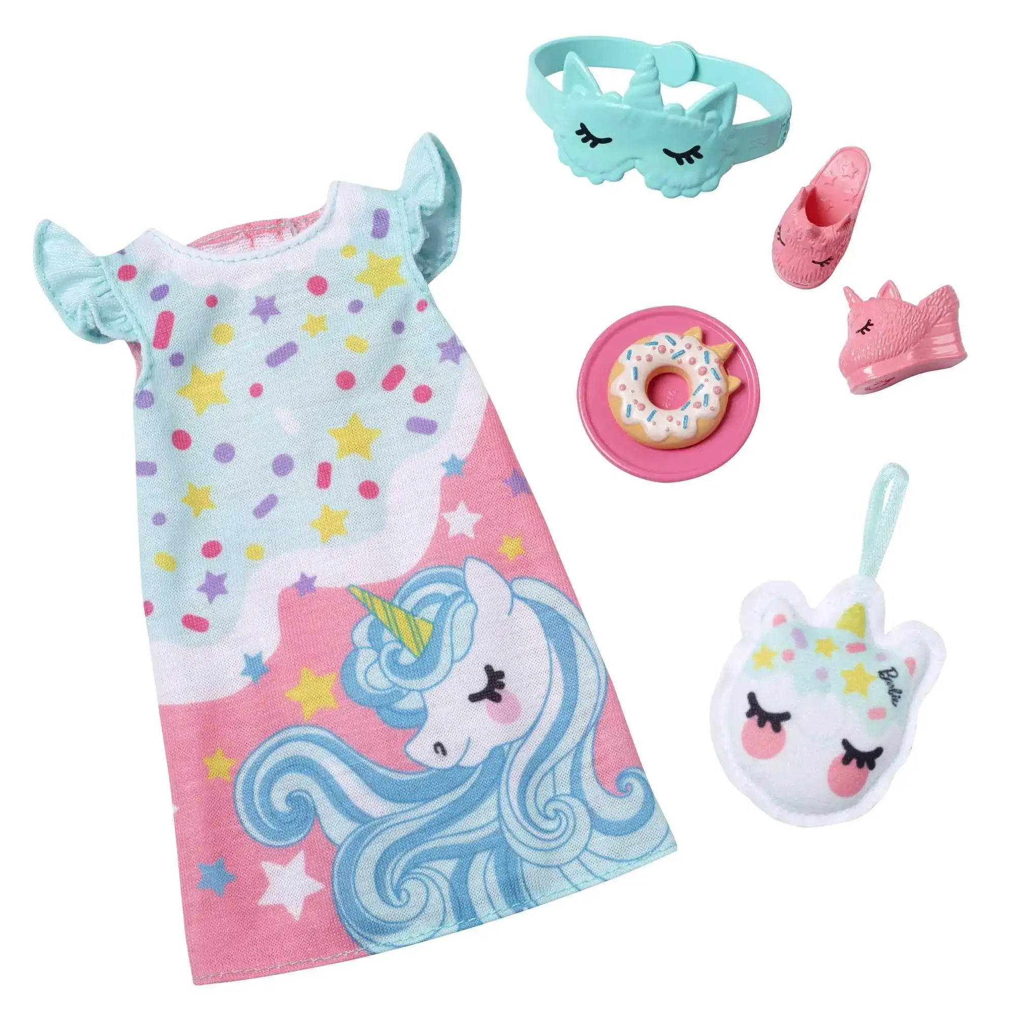 Barbie: My First Barbie Clothes Fashion Pack for 13.5-inch Preschool Dolls Set with Pajamas Slippers & Bedtime Accessories