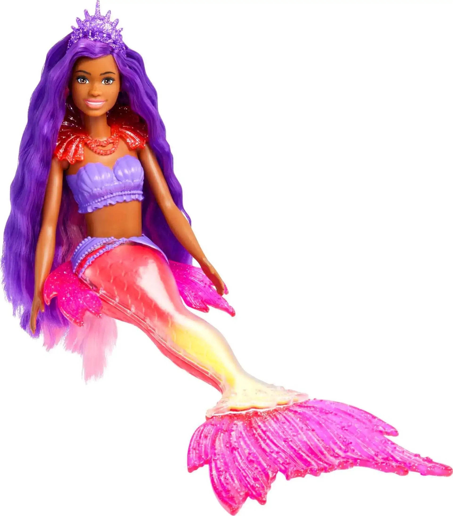Barbie Mermaid Power Doll Set Barbie "Brooklyn" Fashion Doll with Phoenix Pet & Accessories Mermaid Toy with Interchangeable Fins