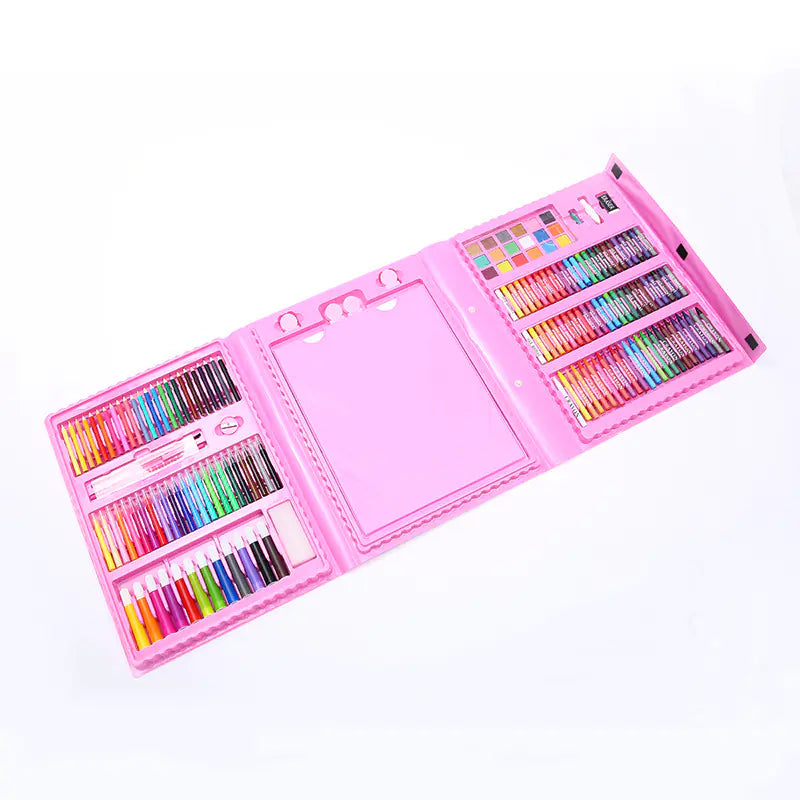 208-Piece Kids Art Supplies Set with Watercolor and Crayons