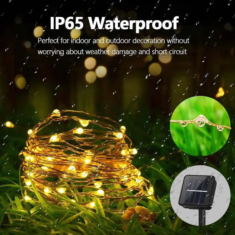 Outdoor Solar String Lights with 8 Lighting Modes