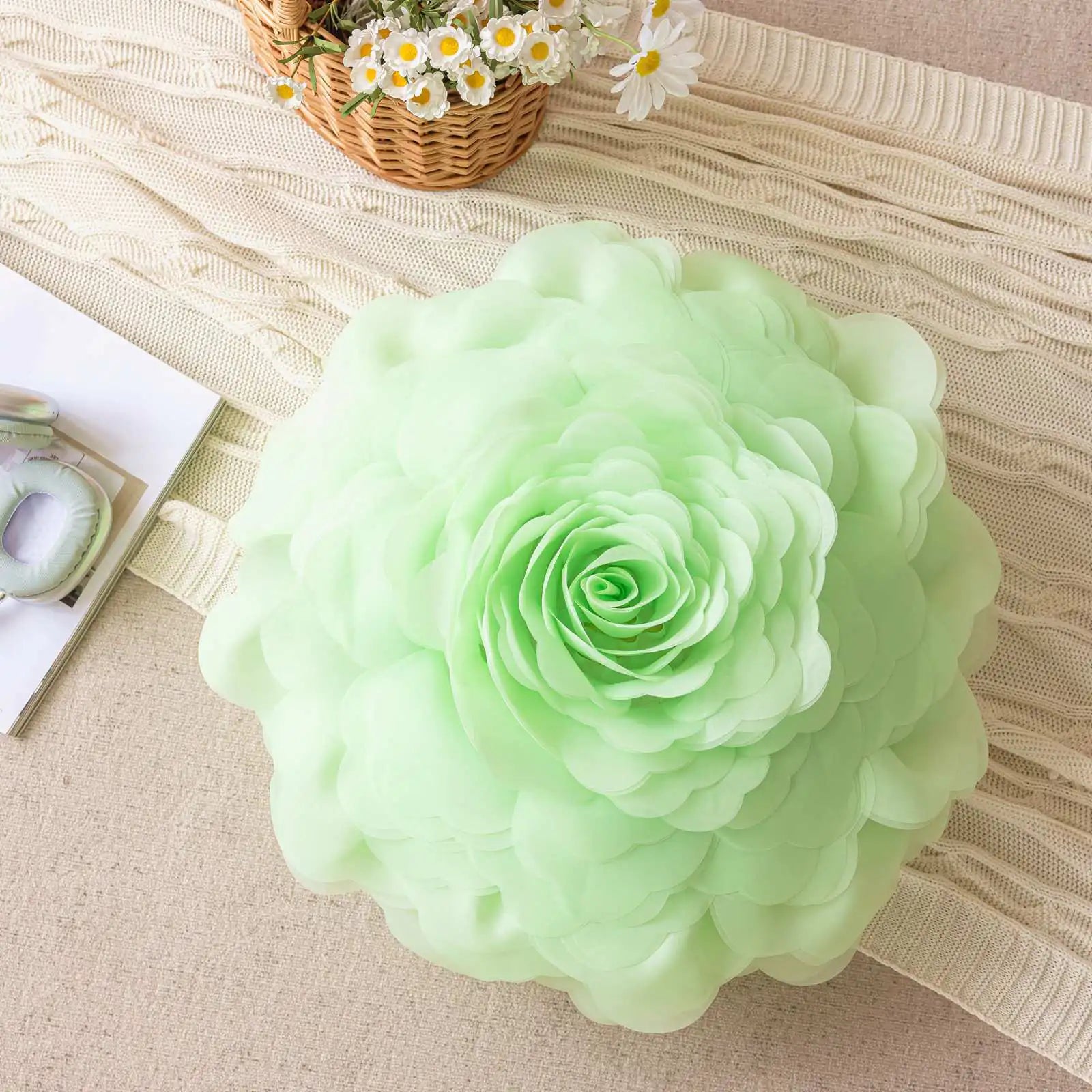 Princess Style 3D Sheer Floral Pillowcase for Bedroom