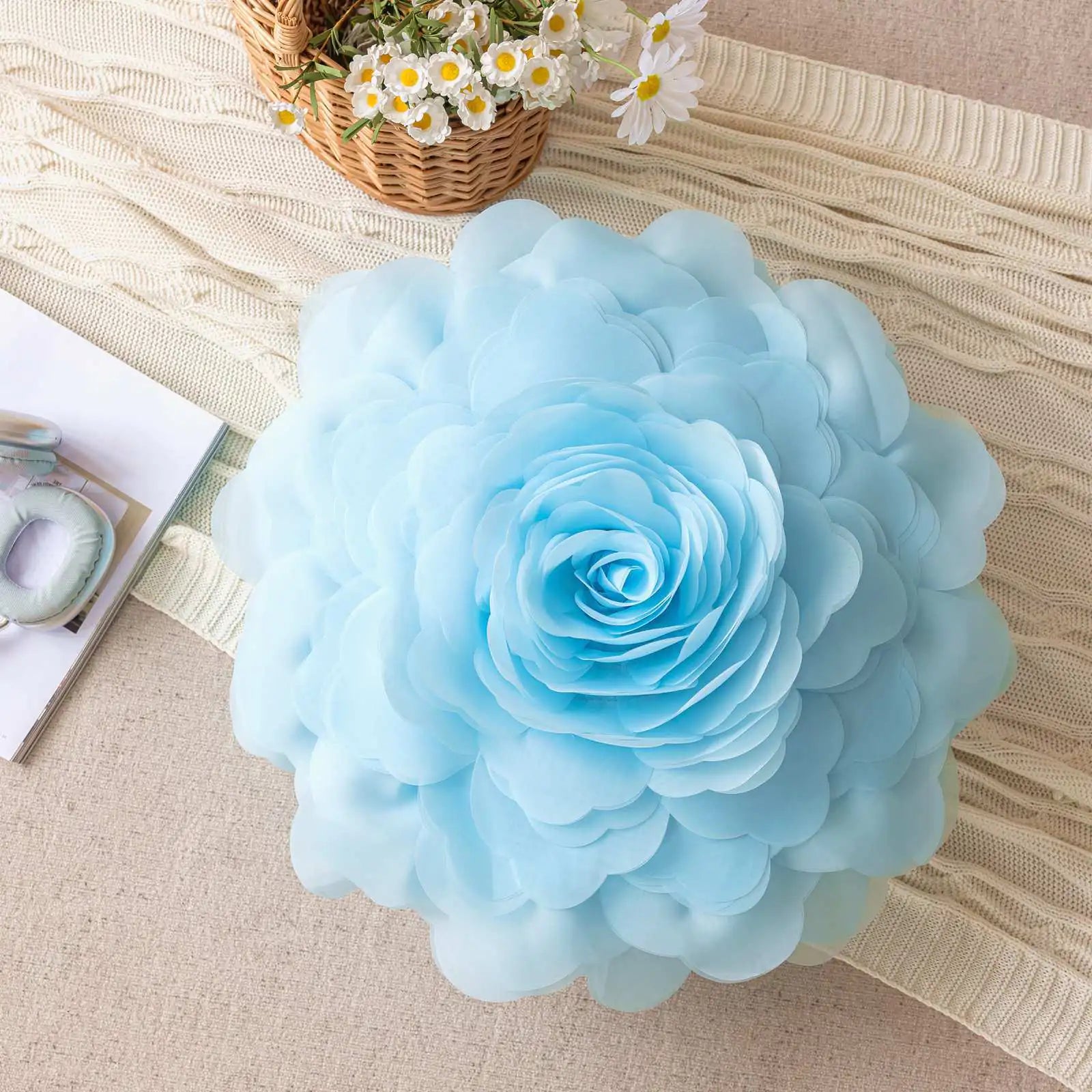 Princess Style 3D Sheer Floral Pillowcase for Bedroom