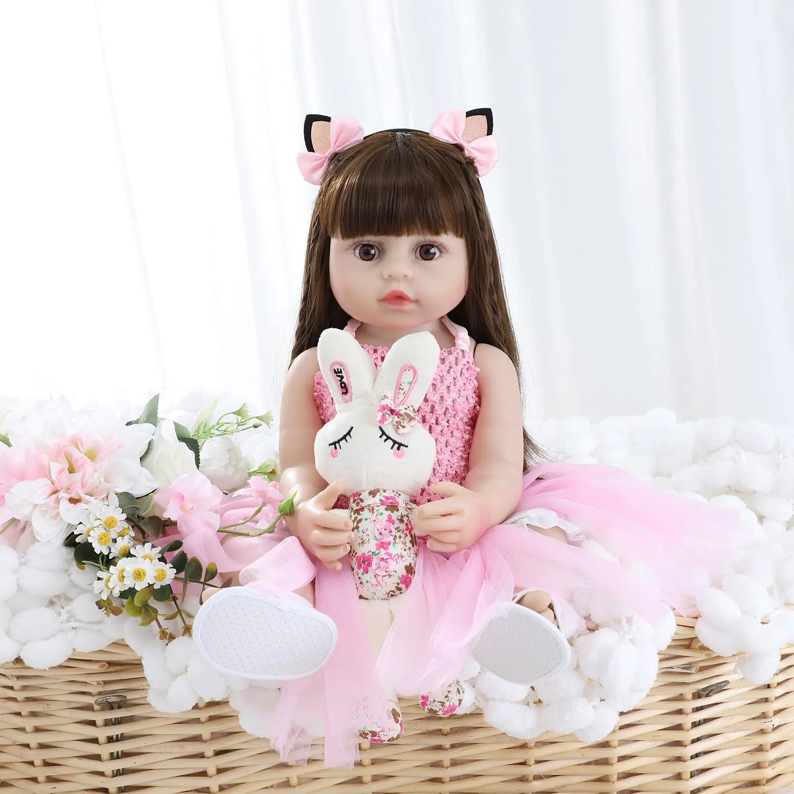 CALiugsi Realistic Reborn Baby Dolls 22" Full Body Vinyl Real Life Like Bebe Dolls for Girls and Boys Realistas Lifelike Muñecas para Niñas with Birth Certificate and Feeding Kit Toys for Kids Age 3+