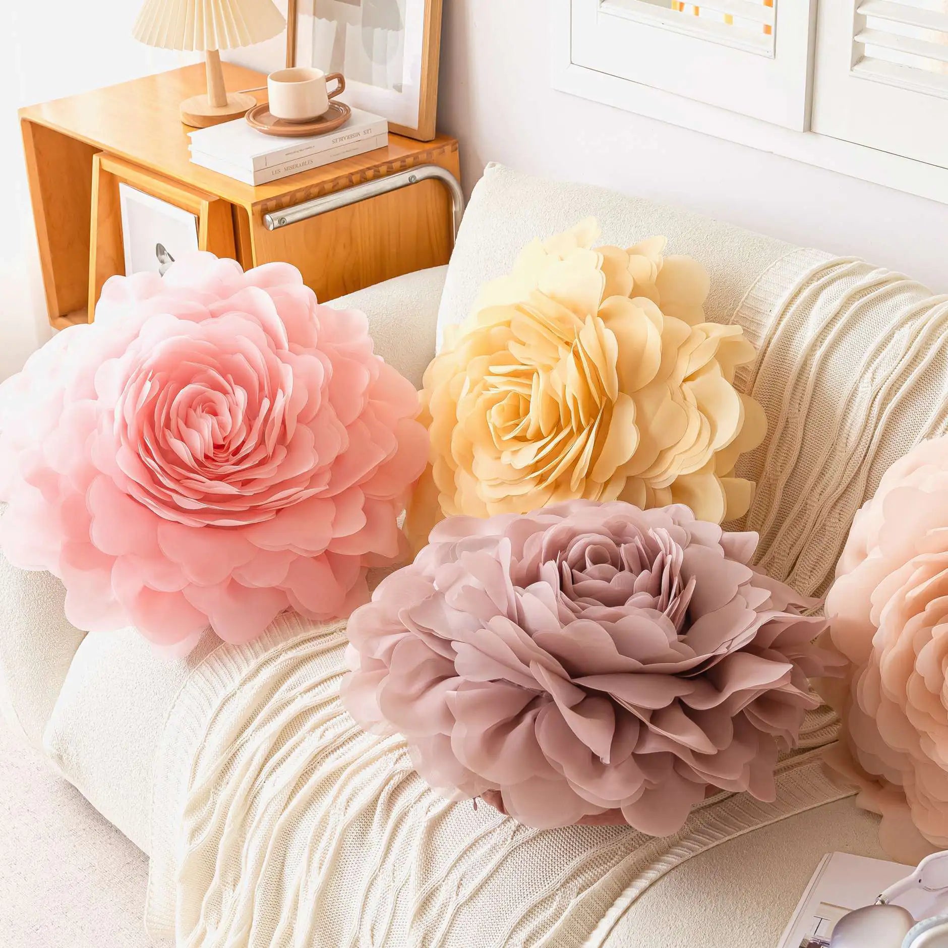 Princess Style 3D Sheer Floral Pillowcase for Bedroom