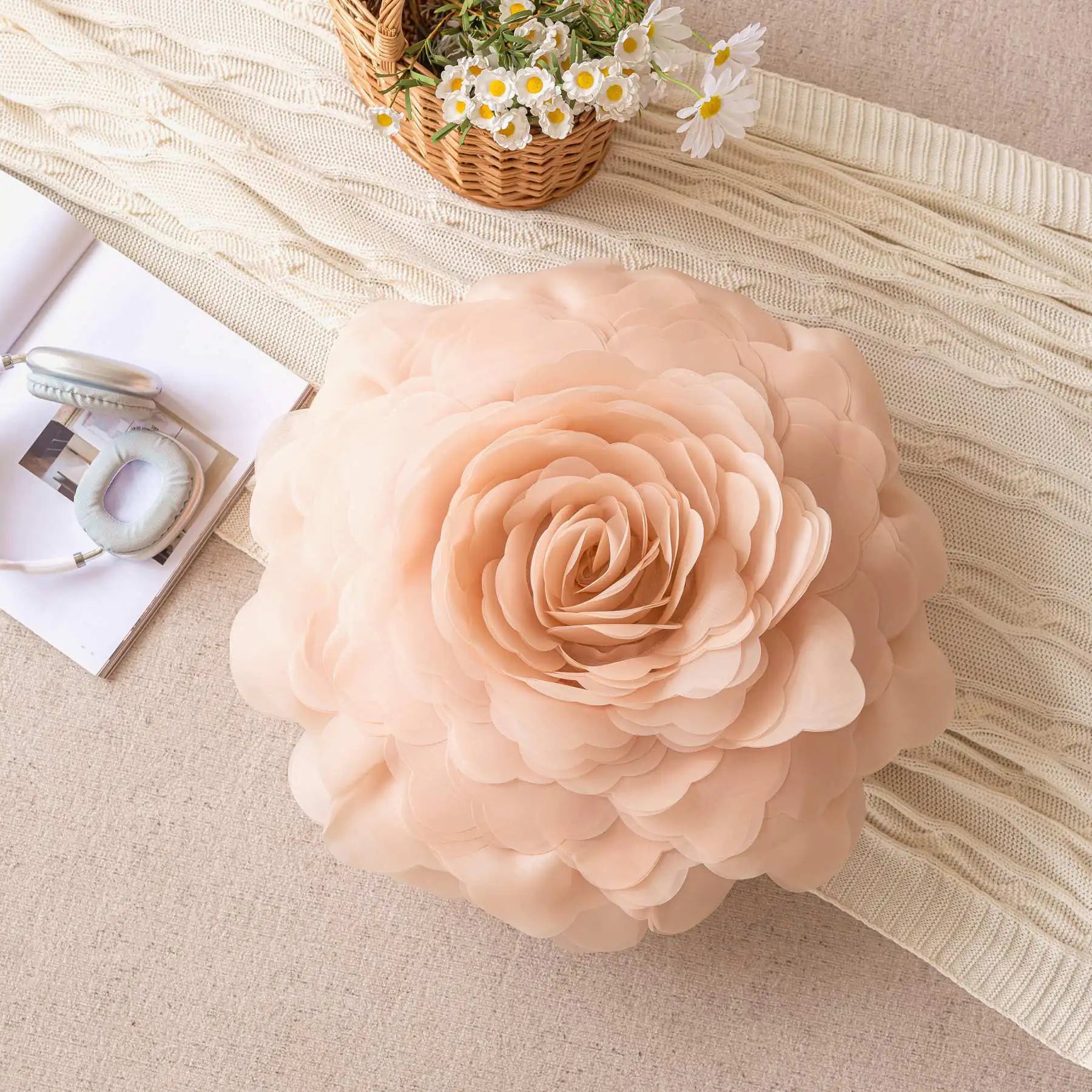 Princess Style 3D Sheer Floral Pillowcase for Bedroom