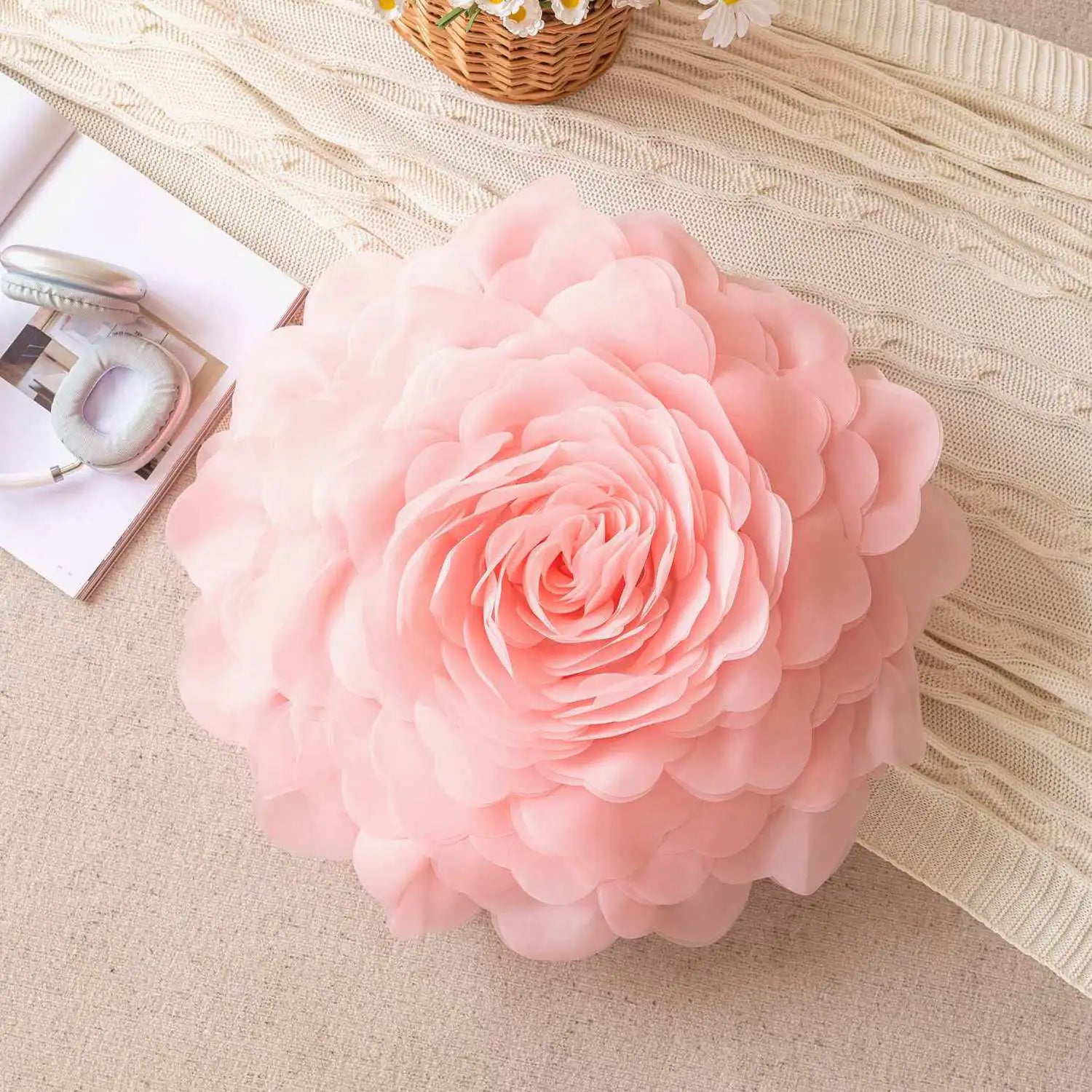 Princess Style 3D Sheer Floral Pillowcase for Bedroom