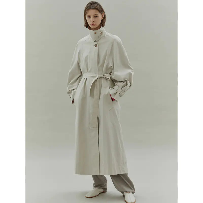 "2024 Women's Long Casual Trench Coat with Belt"