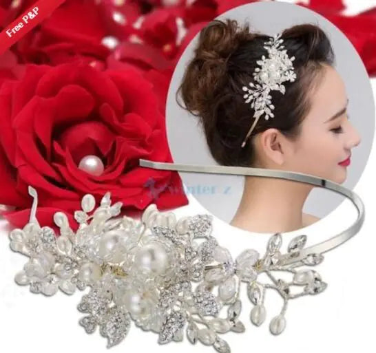 Luxury Wedding Headpiece with Handmade Pearls & Crystals