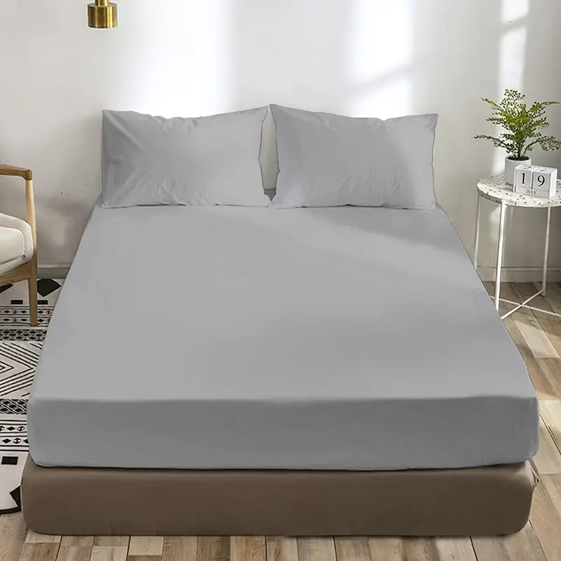 3pcs Solid Color Fitted Sheet Set for Bedroom