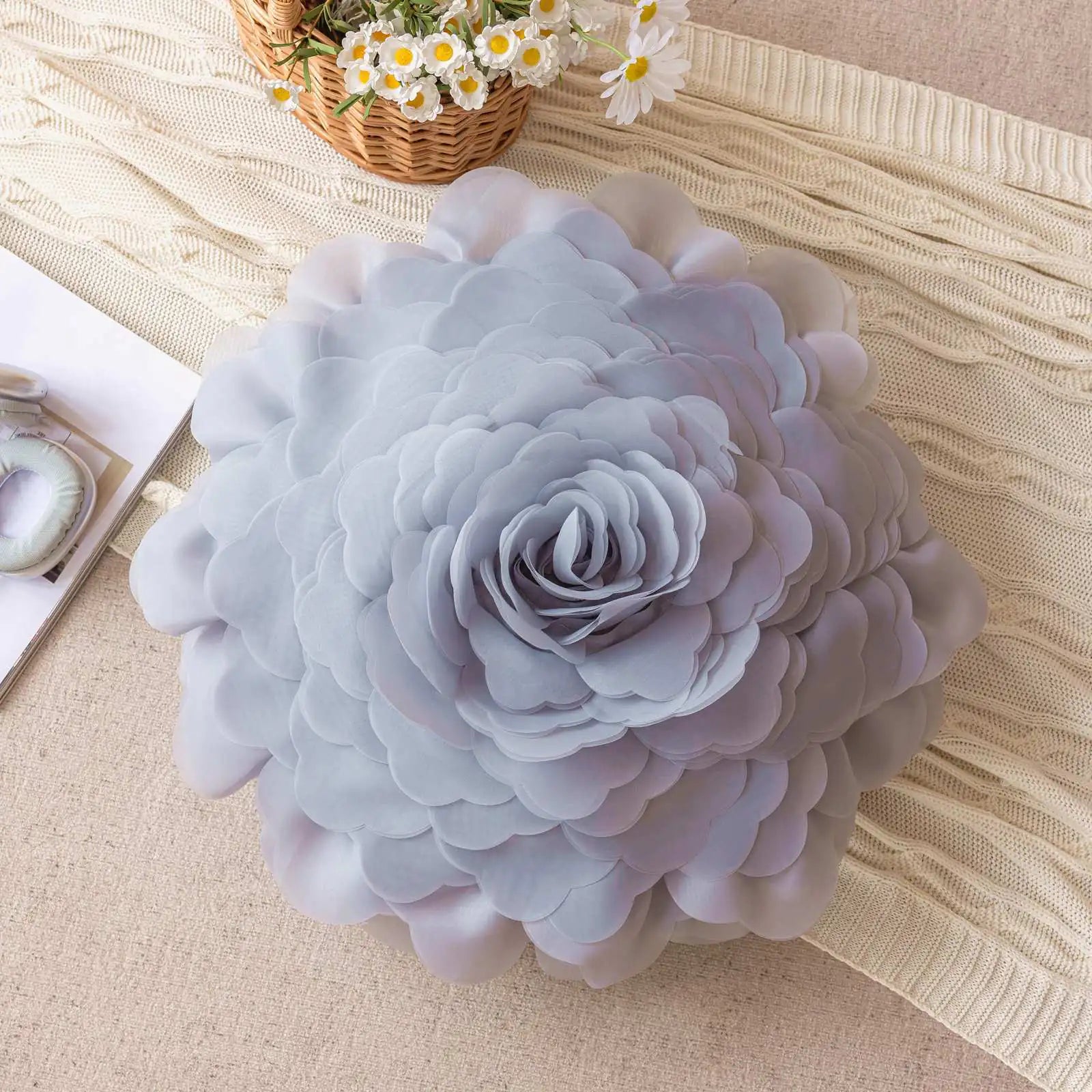 Princess Style 3D Sheer Floral Pillowcase for Bedroom