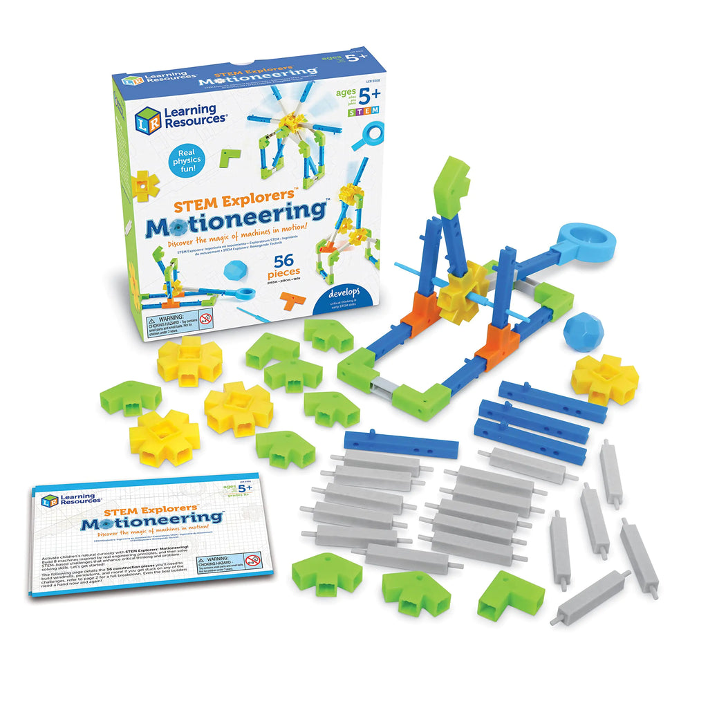 Learning Resources STEM Explorers Motioneering - 56 Pieces Ages 5+STEM Toys for Kids Brain Teaser Toys and Games Kindergarten Games