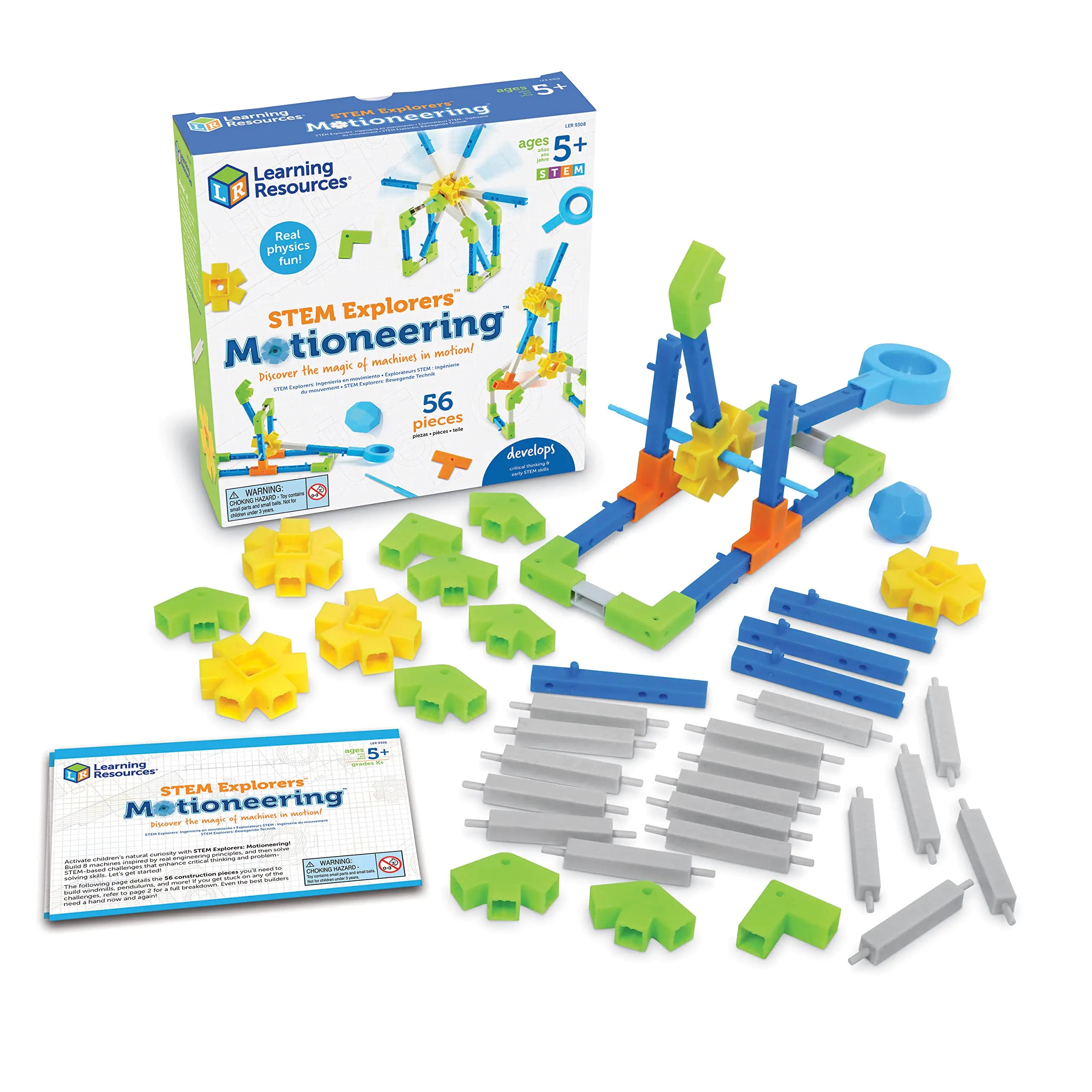 Learning Resources STEM Explorers Motioneering - 56 Pieces Ages 5+STEM Toys for Kids Brain Teaser Toys and Games Kindergarten Games