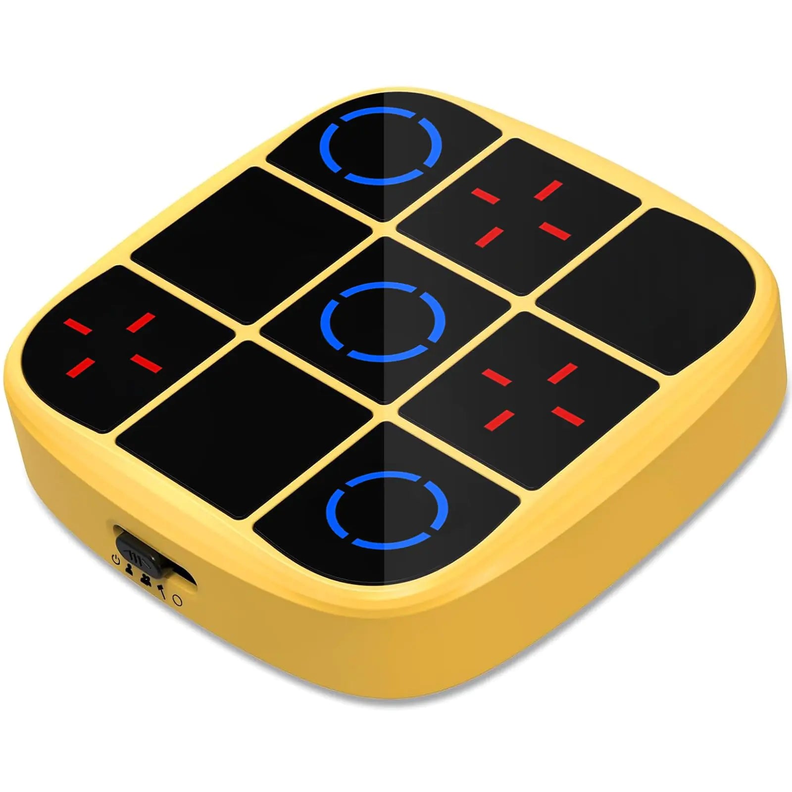 Tic Tac Toe Game 4-in-1 Electronic Tic Tac Toe Bolt Game Handheld Puzzle Game Console Toys for Educational and Memory Growth Portable Travel Games Board Games Gifts for Kids and Adults (Yellow)