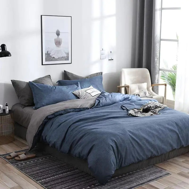 Cross-Border Home Textiles Bedding Set with Duvet & Pillow